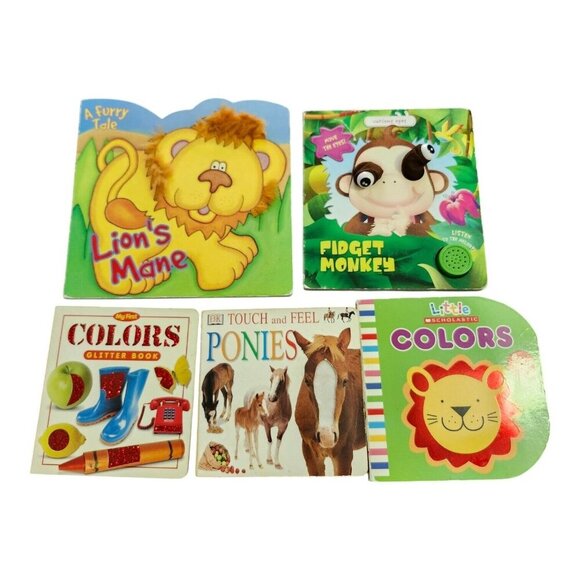🪻BOGO🪻‎ Lot Of 5 Touch & Feel Children's Board Books Tactile Learning - Picture 1 of 11